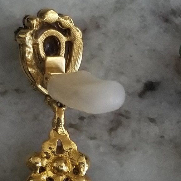 HOLIDAY STATEMENT JOSE & MARIA BARRERA PURPLE CRYSTAL DANGLE CHANDELIER EARRINGS - Picture 12 of 16